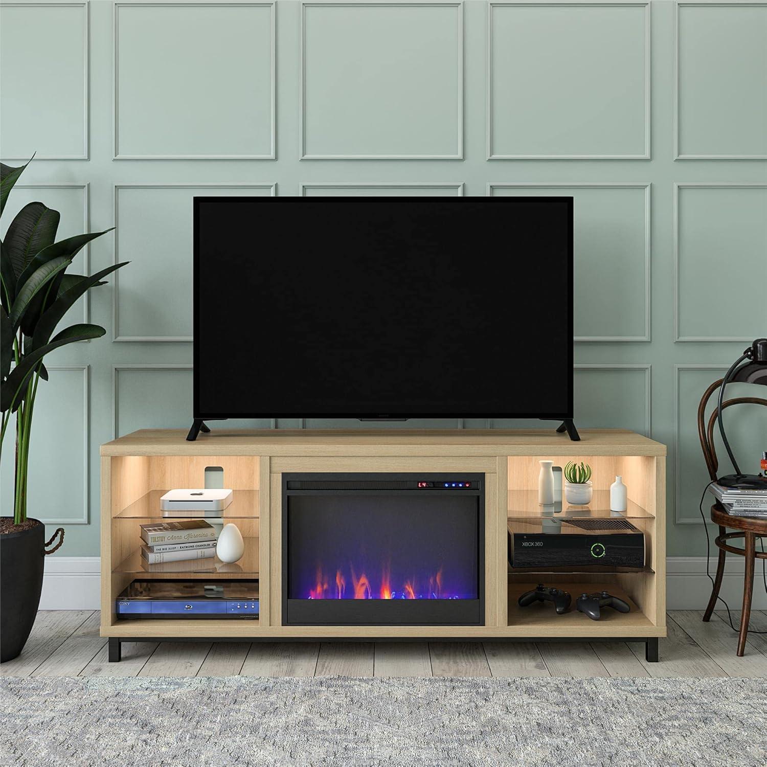 Ameriwood Home Lumina Deluxe Fireplace TV Stand for TVs up to 70"