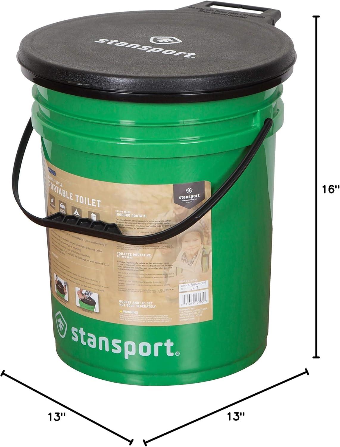 Stansport Bucket Style Portable Toilet With Lid