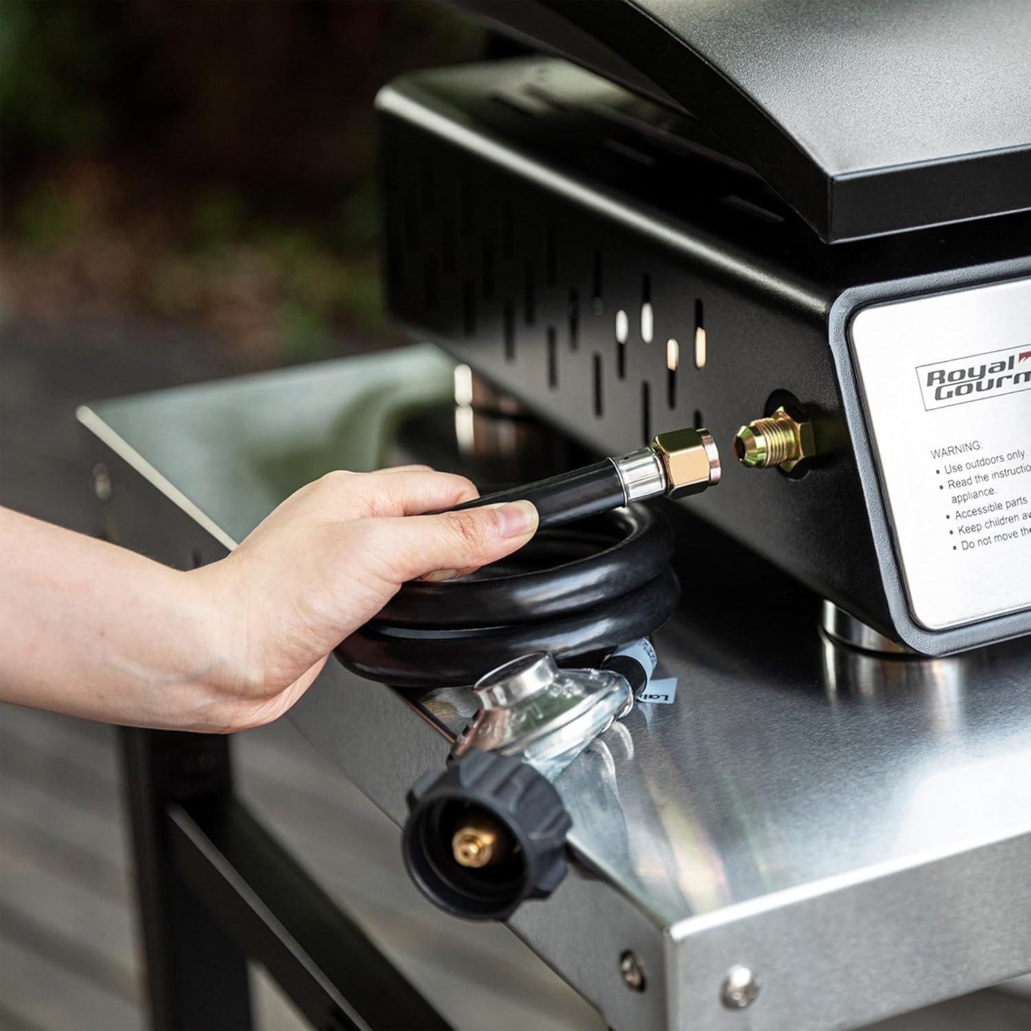 Royal Gourmet 3-Burner Portable Gas Grill Griddle with Top Hard Cover
