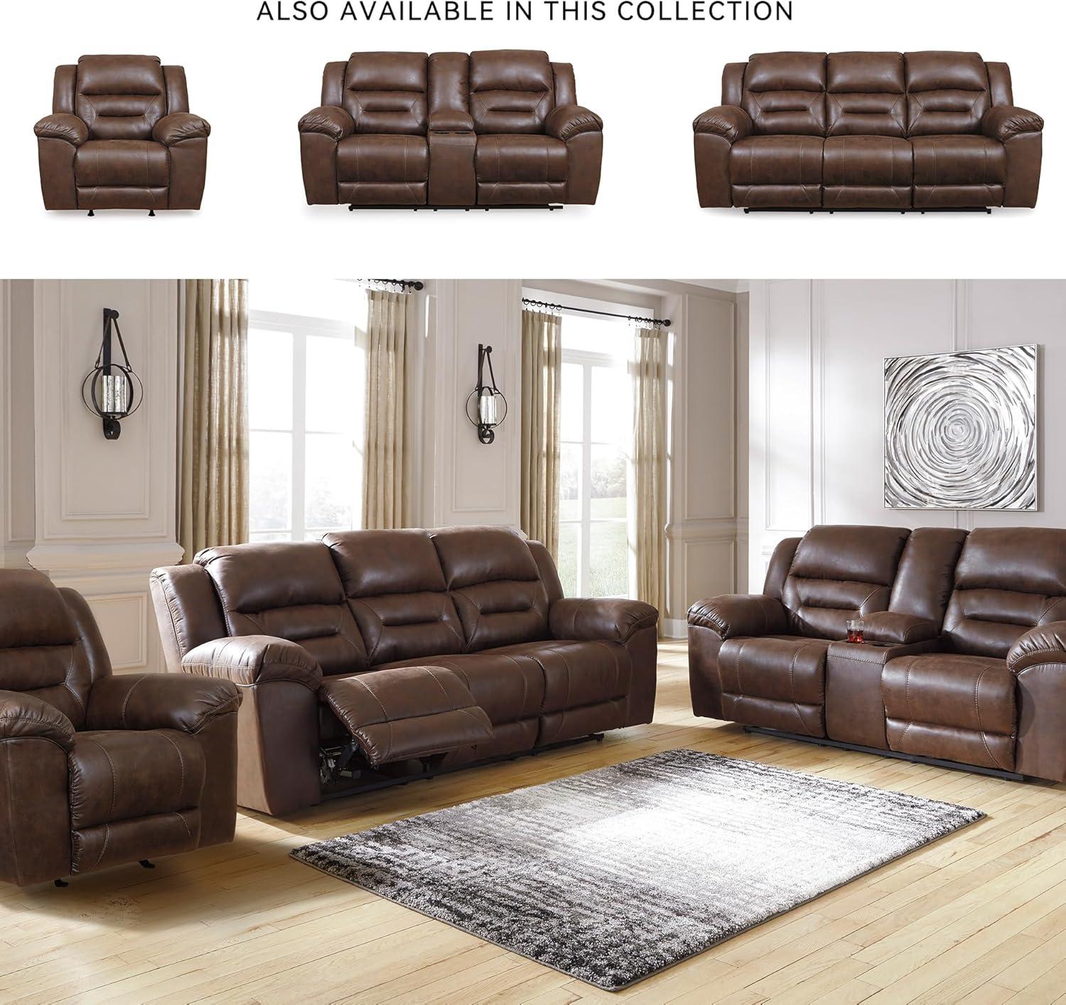Signature Design by Ashley Stoneland Reclining Sofa in Chocolate