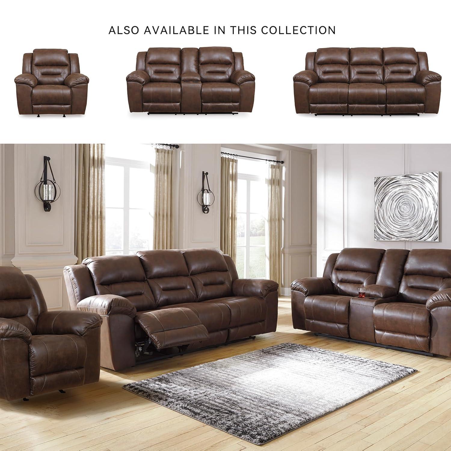 Signature Design by Ashley Stoneland Power Reclining Sofa in Chocolate