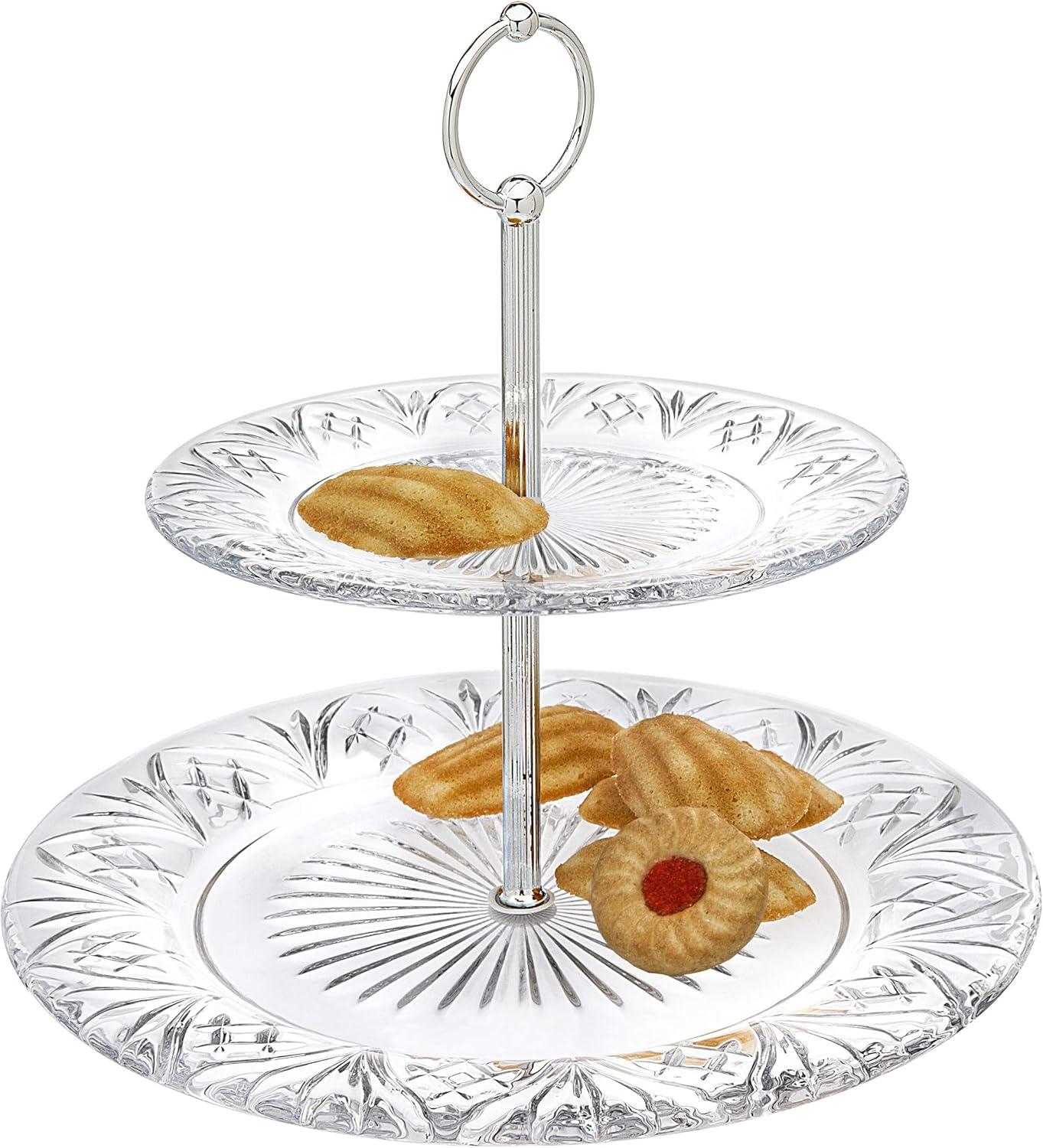 Dublin Crystal 2 Tiered Serving Stand