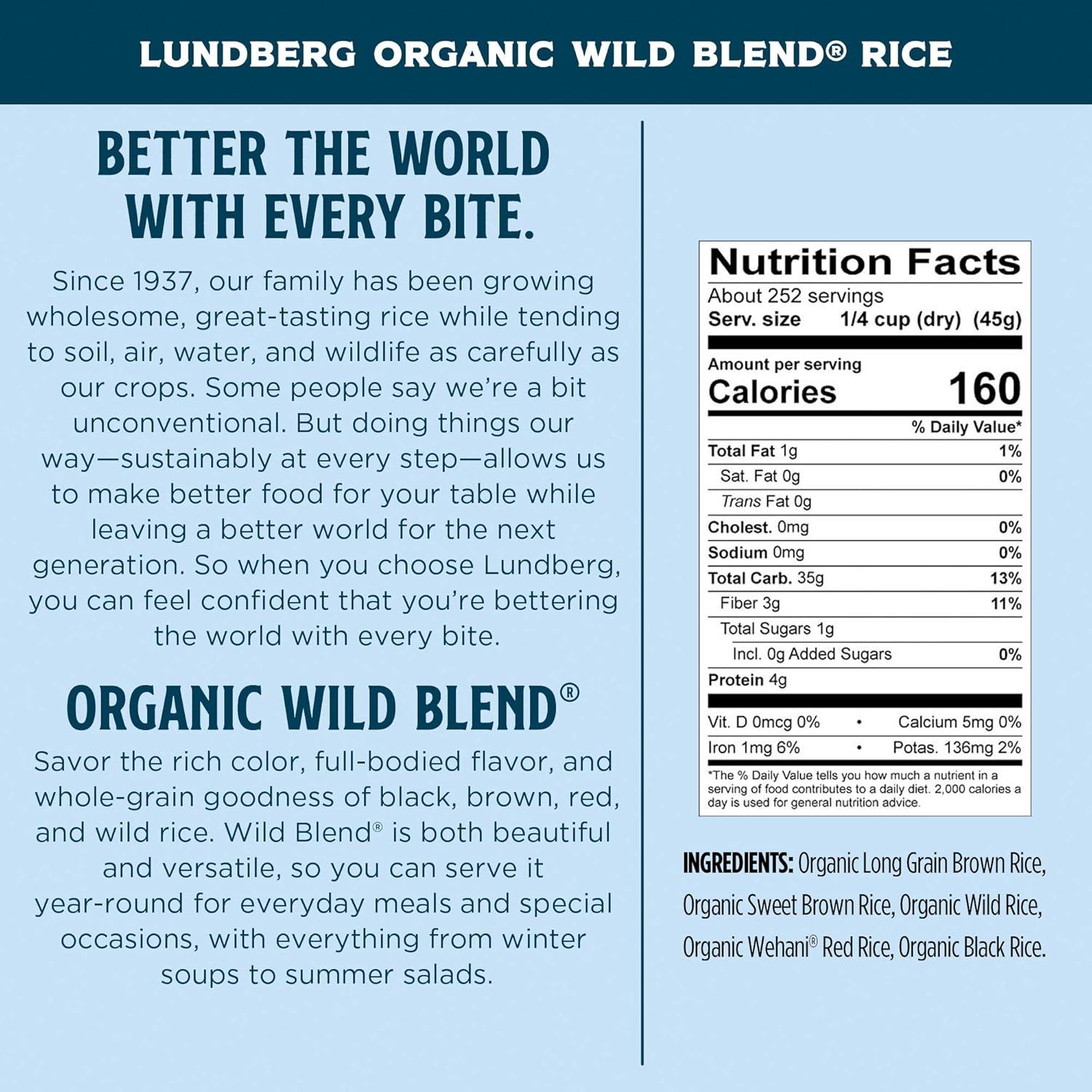 Lundberg Organic Wild Blend Rice - 25 lb