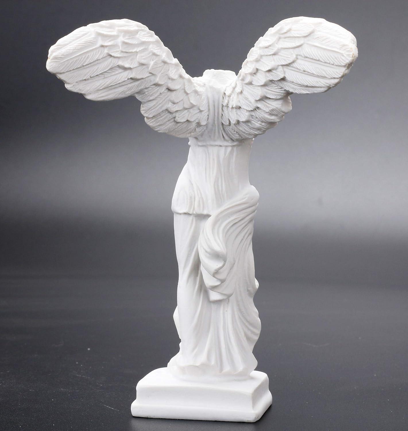Winged Victory Goddess Statue Crafted in Resin for Home Decor White 10.2 Inches