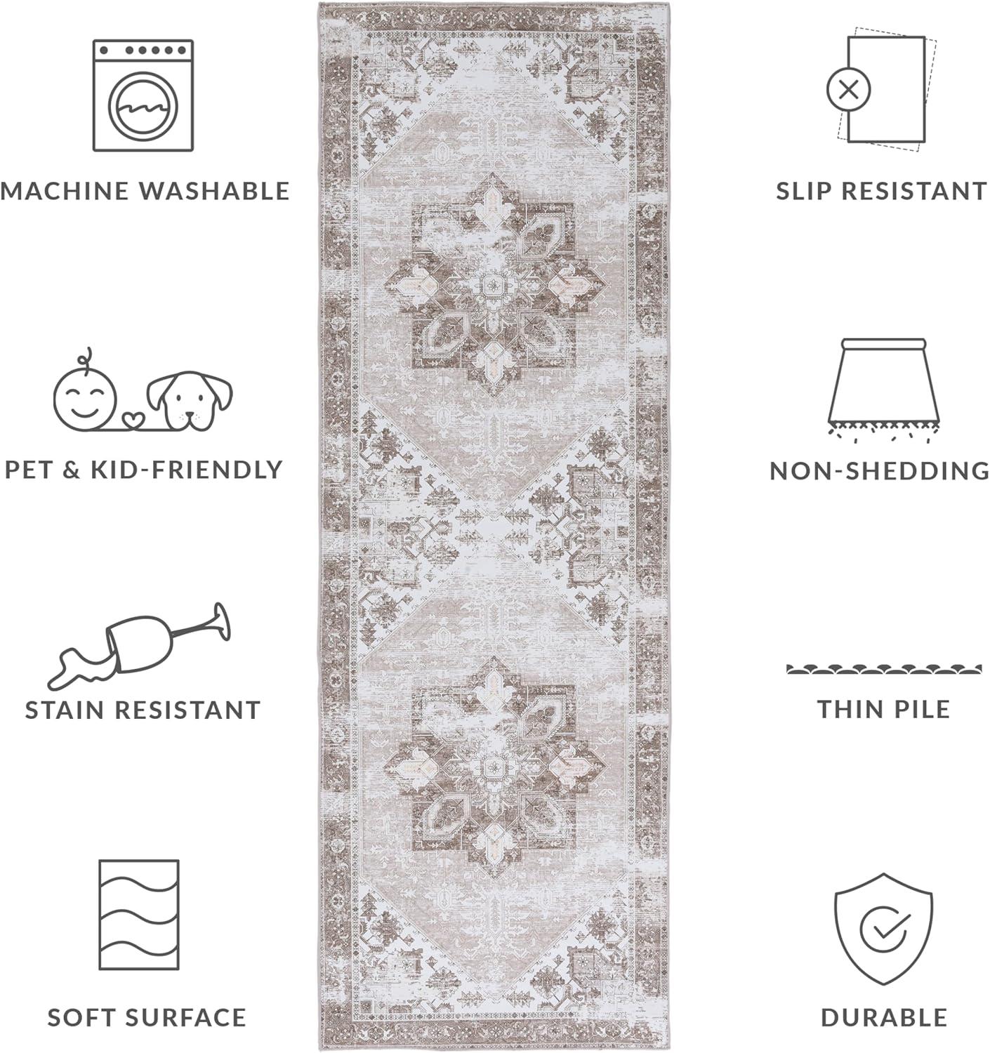 Tucson TSN102 Power Loomed Machine Washable Runner Rug - Sage/Ivory - 2'6"x6' - Safavieh.