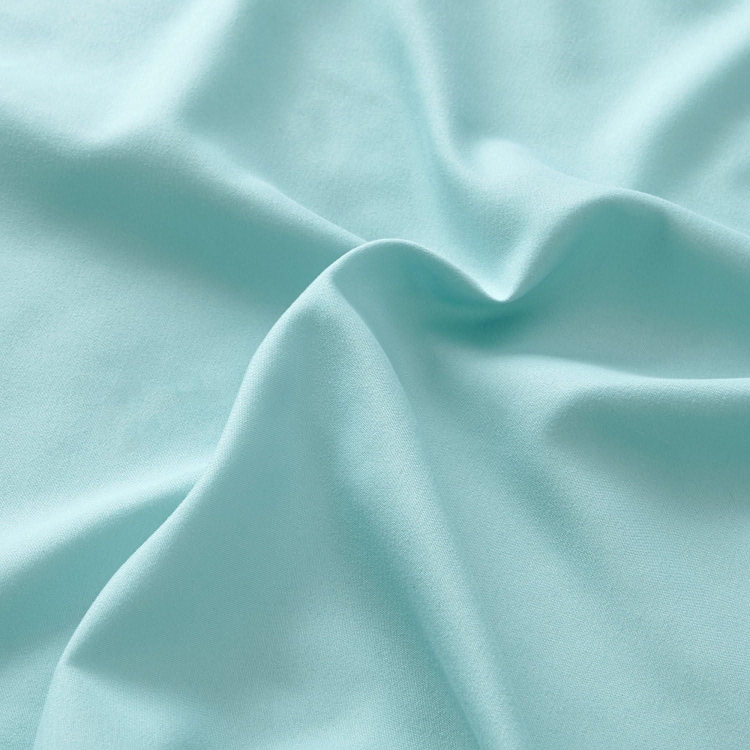 Comfort Spaces Solid 100% Polyester Microfiber Solid Sheet Set, Full, Aqua