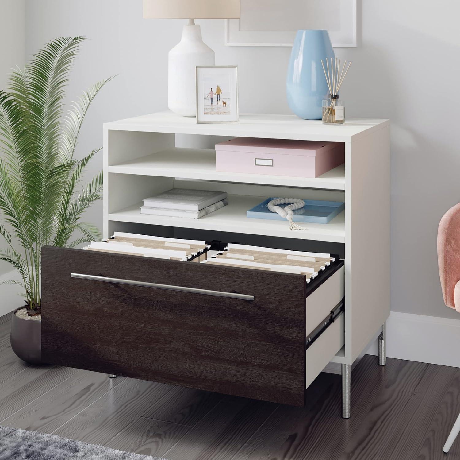 Sauder Vista Key Engineered Wood Lateral File Cabinet in Pearl Oak/Misted Elm