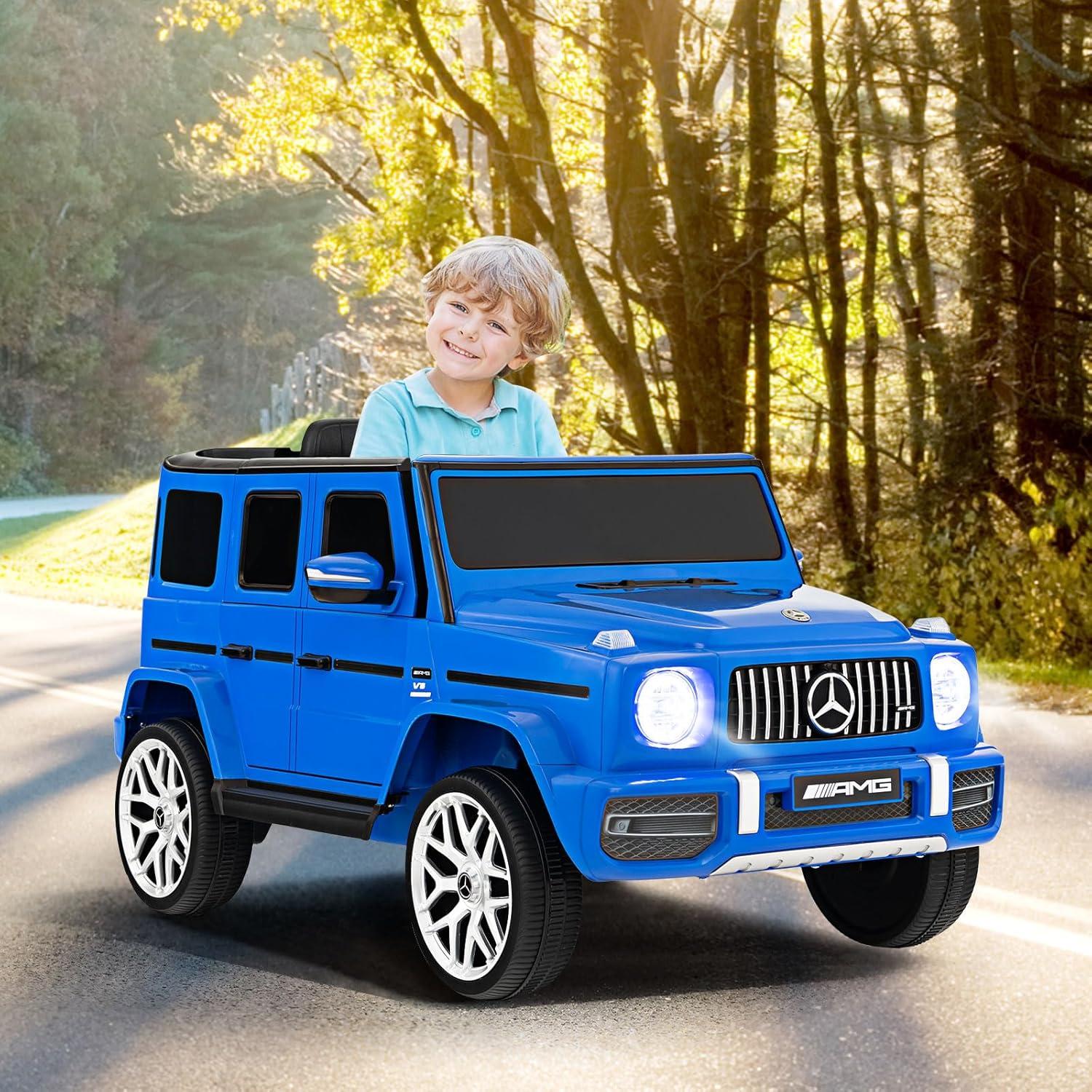 Costway 12V Kids Ride On Car Licensed Mercedes Benz G63 Electric Vehicle with Remote Control Navy