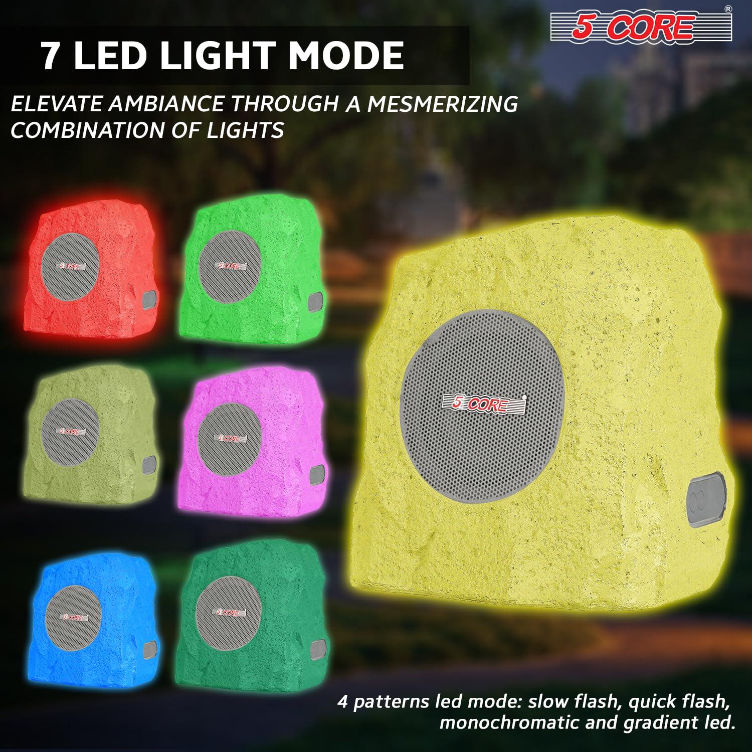 5 Core Outdoor Speakers Bluetooth Waterproof TWS Pool Patio Garden Rock Subwoofer