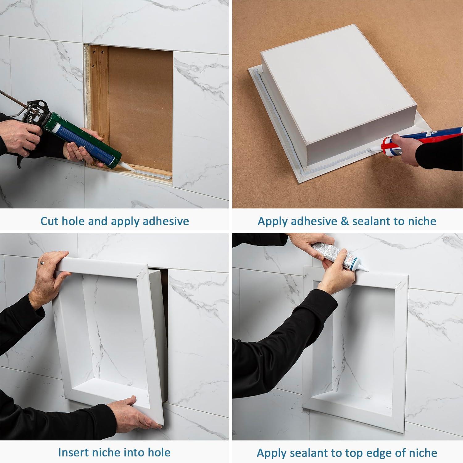 Palisade Palisade 17.5 in. x 15.5 in. Vinyl Waterproof Shower Niche Insert