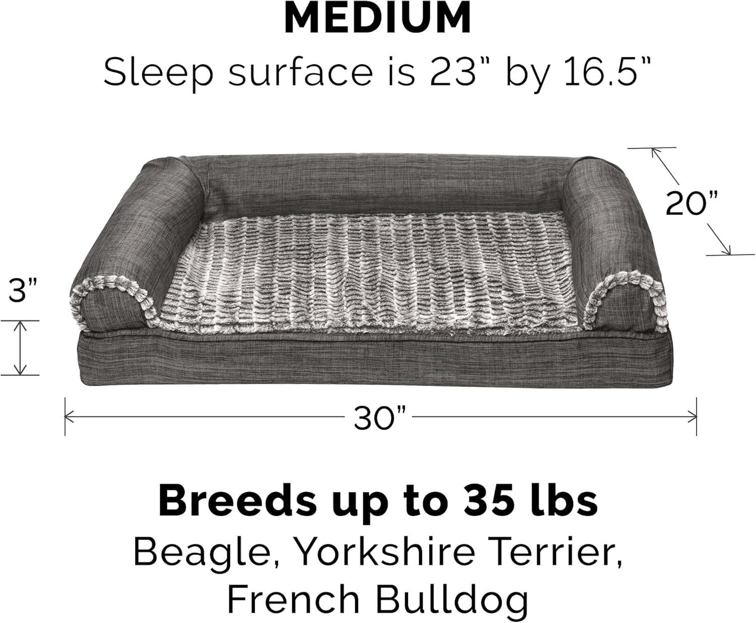 FurHaven Luxe Fur & Performance Linen Sofa Bed