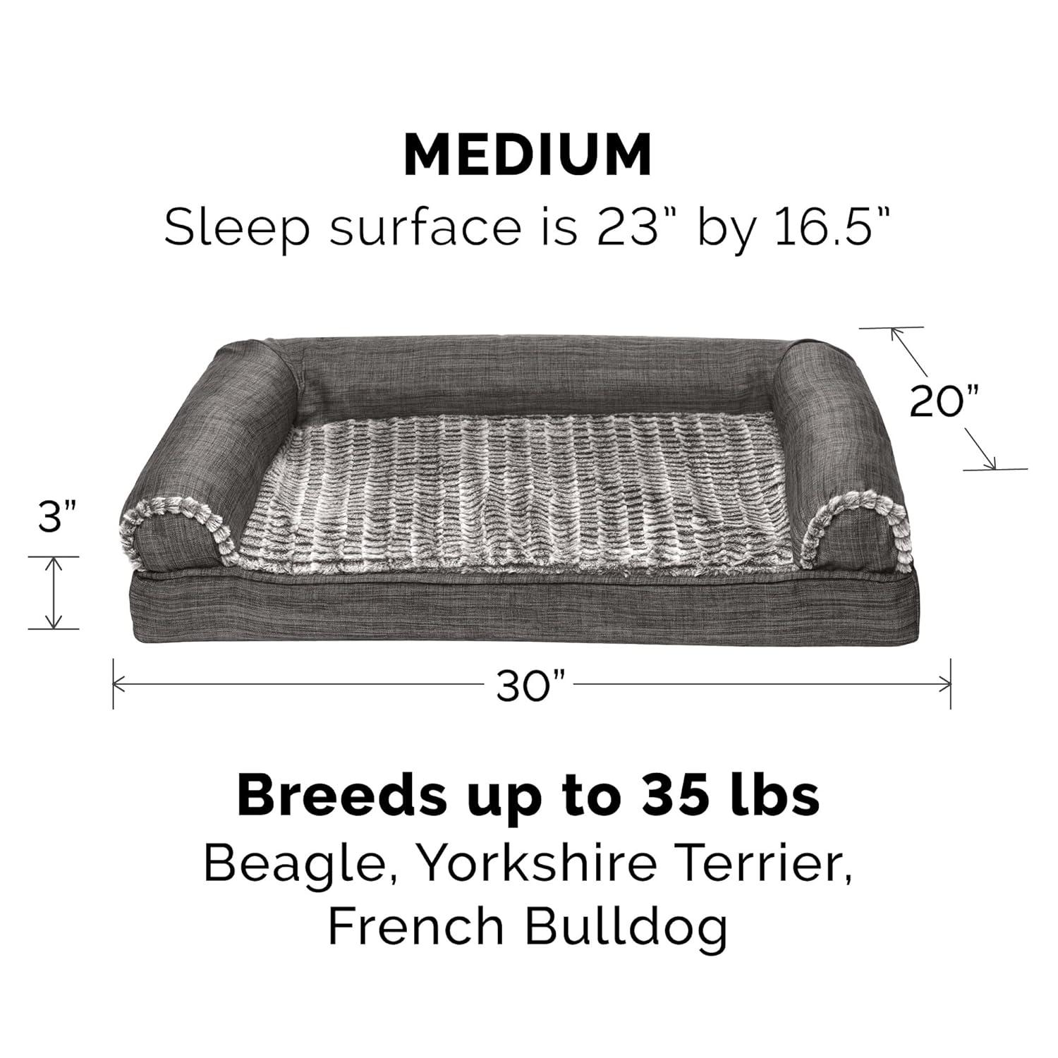 FurHaven Luxe Fur & Performance Linen Sofa Bed