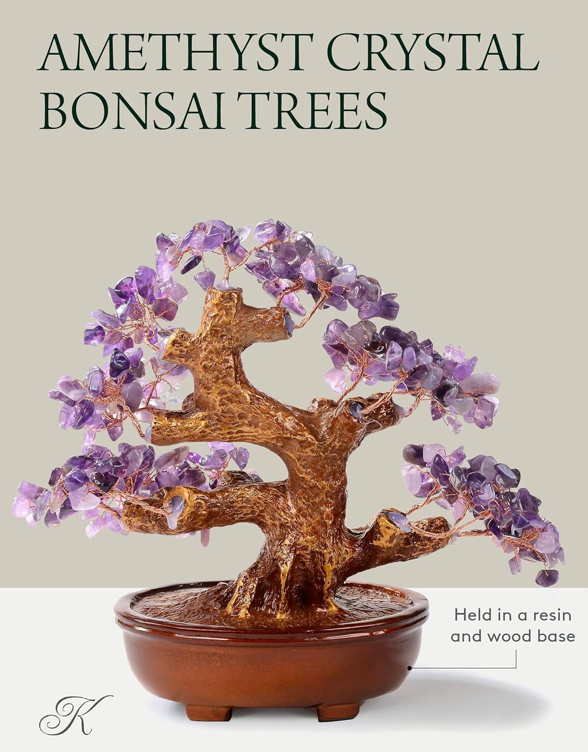 Amethyst Tree of Life on Resin & Wood Base with 360 Natural Gemstones