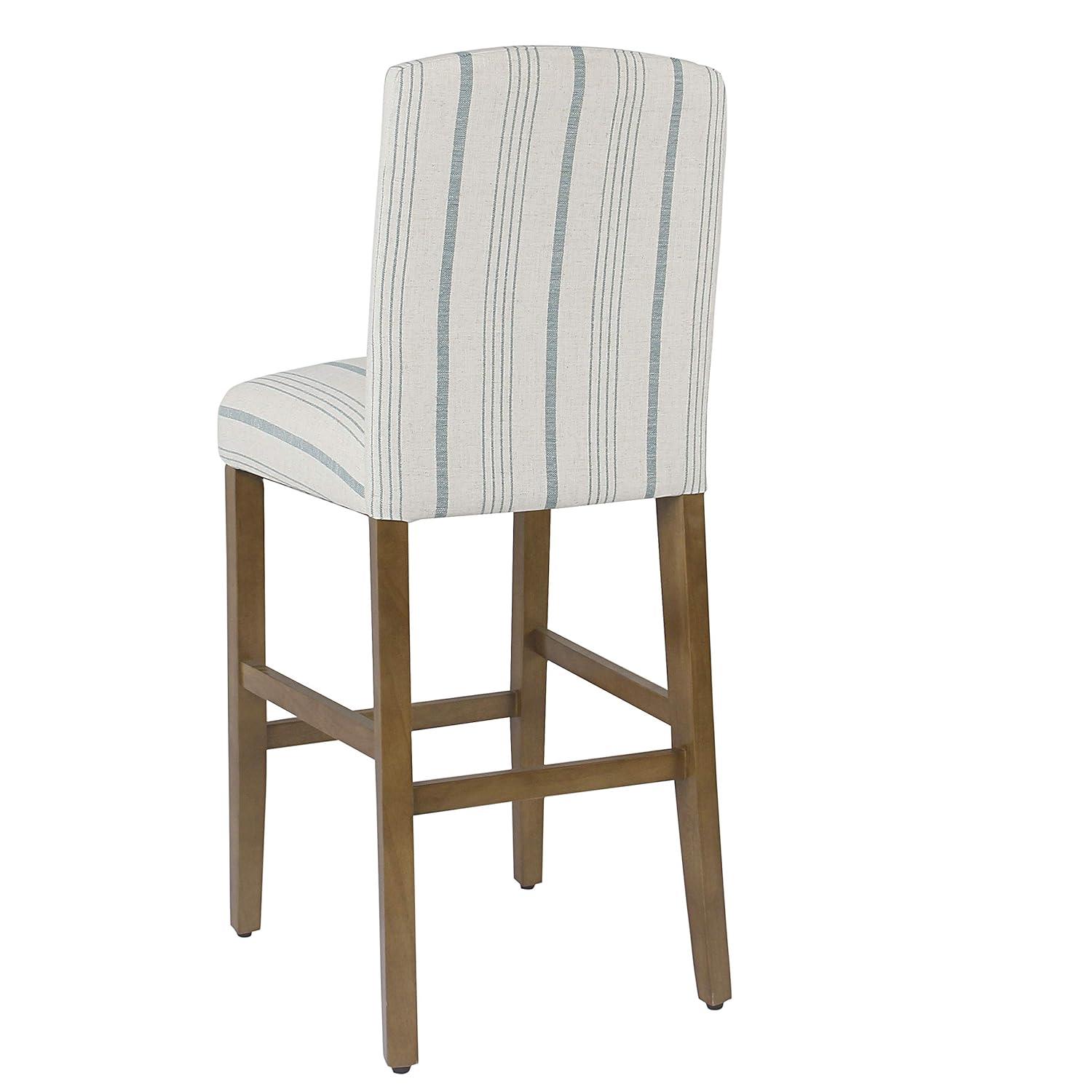 Classic Parsons High Back Barstool Blue - HomePop: Upholstered, Padded, Wood Legs, 250lb Capacity