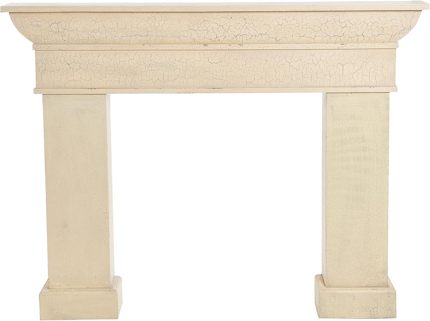 Storied Home Monolith Decorative Fireplace Mantel Cream: Fir Wood & MDF, Wall Mount, 49.625"H