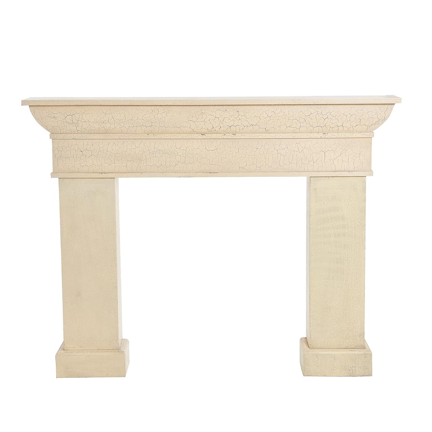 Storied Home Monolith Decorative Fireplace Mantel Cream: Fir Wood & MDF, Wall Mount, 49.625"H