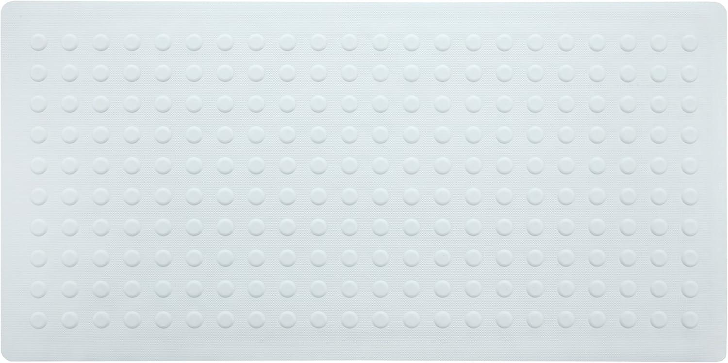 SlipX Solutions Extra Long Rubber Bath Safety Mat, 18"x36" (White)