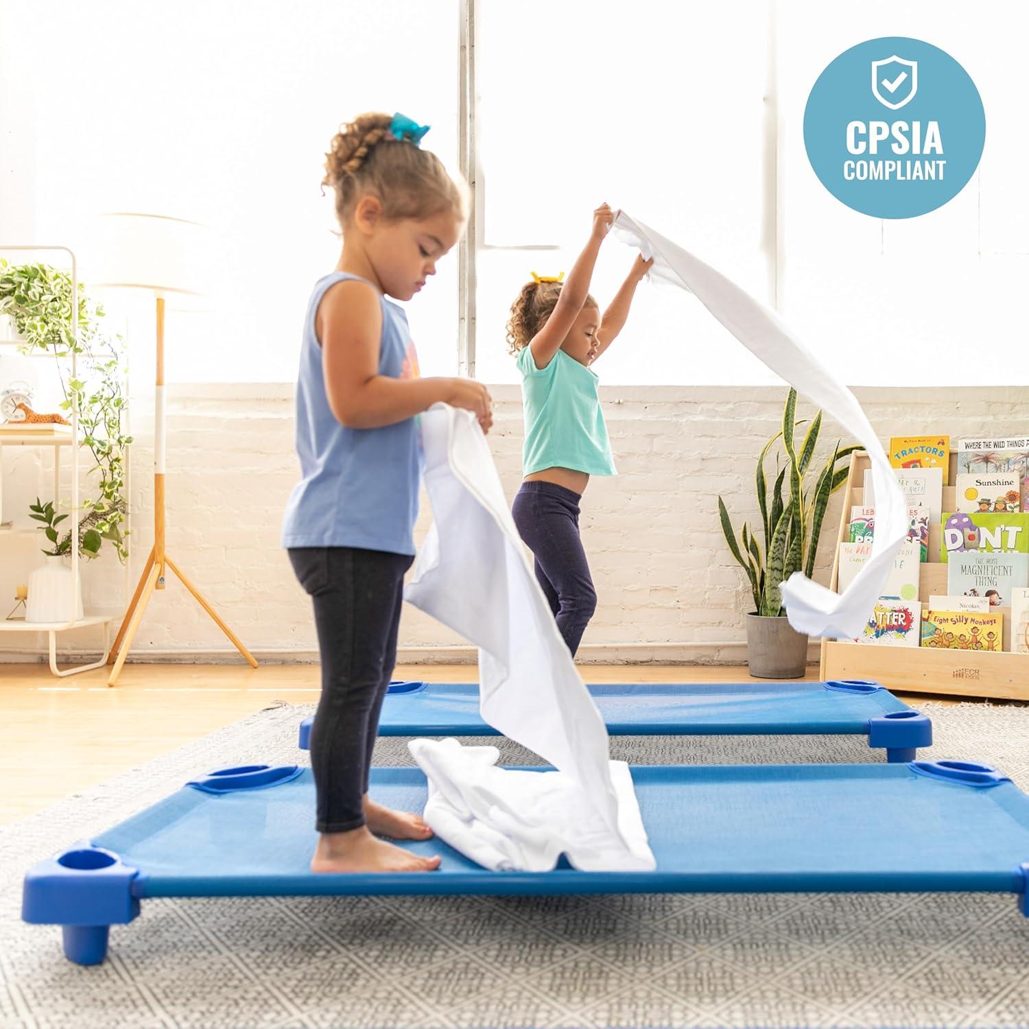 ECR4Kids ECR4Kids Cot Sheet, Toddler Size, Rest Time Accessories, White, 12-Pack (Set of 12)