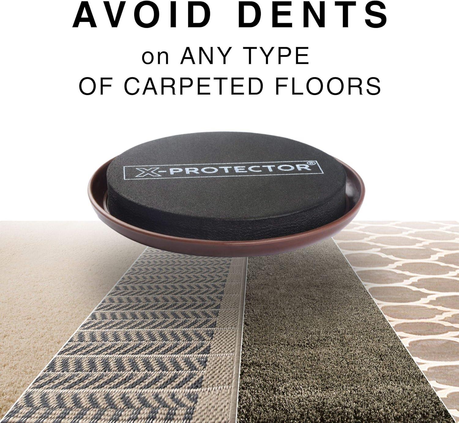 Furniture Sliders for Carpet X-PROTECTOR - 8 PCS Best Heavy Moving Pads 3 1/2" - Sliders for Furniture. Move Your Furniture Easy with Reusable Furniture Movers Sliders for Carpets!