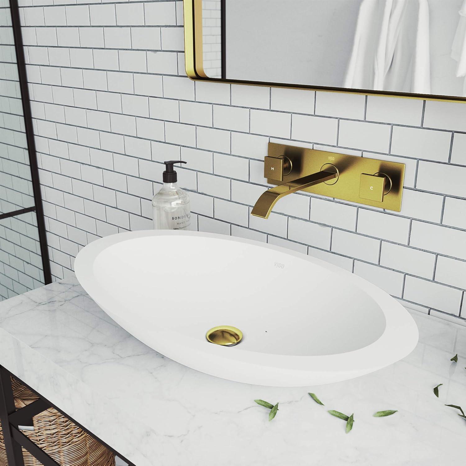 Titus 3" H Two Handle WaterSense Wall Mount Bathroom Faucet
