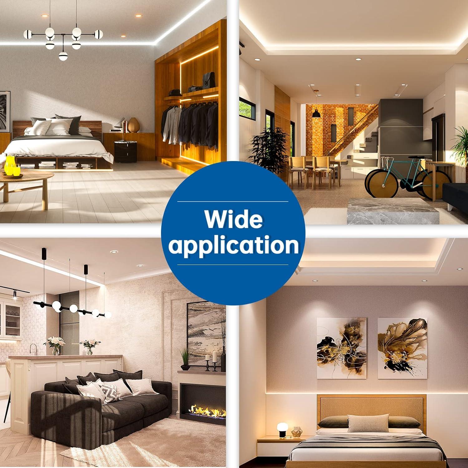 Muzata LED Channel Install Accessories Including 12Pack Stainless Steel Mounting Clips and 6Pack Grey End Caps fit Muzata U1SW U Shape Aluminum LED Strip Light Channel LCU1 WW