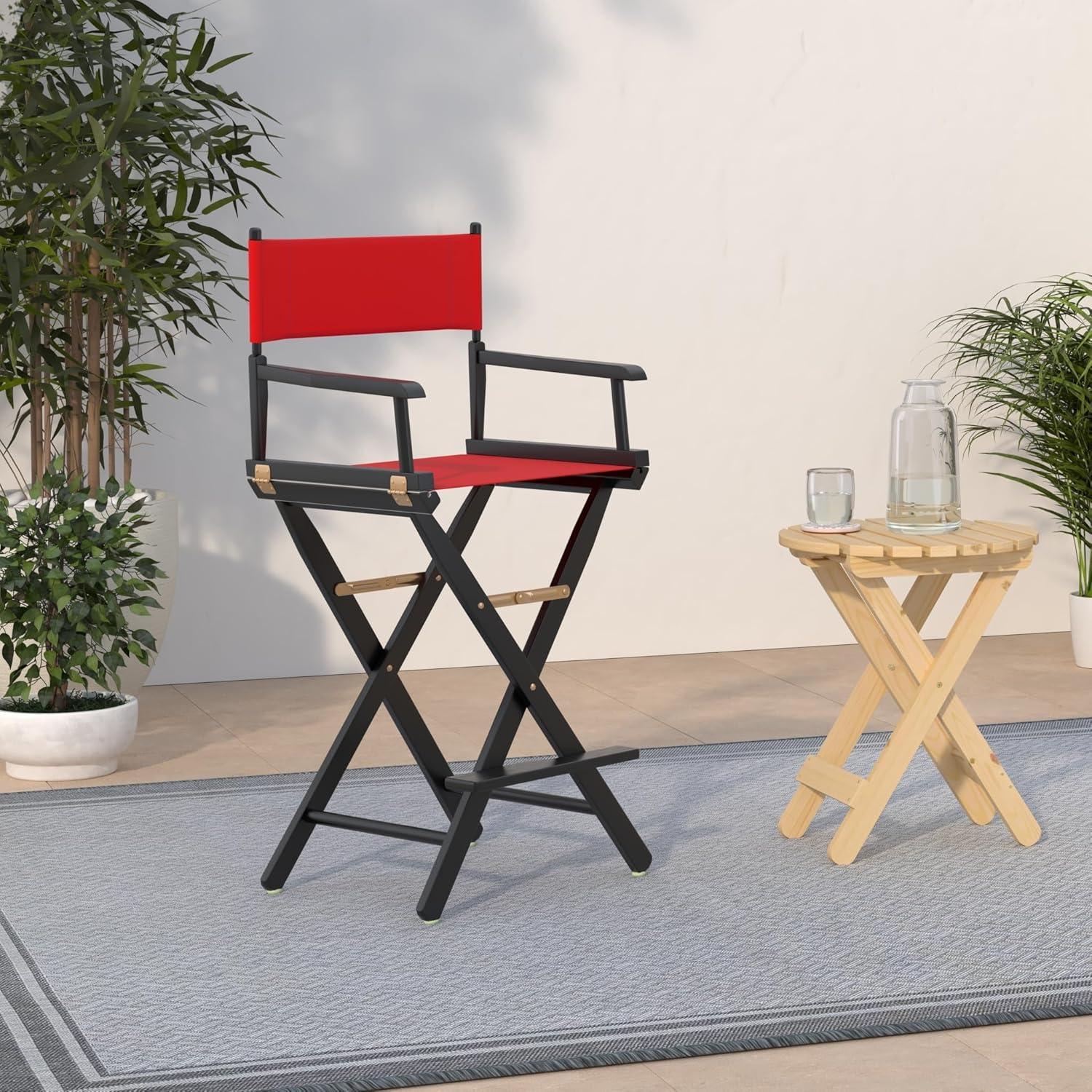 30" Director's Chair Black Frame-Red Canvas