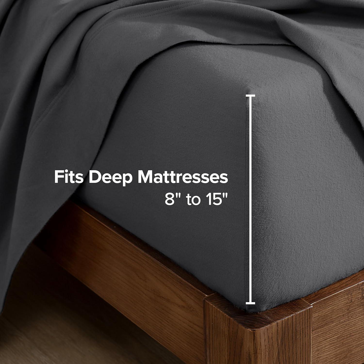 Bare Home Flannel Machine Woven Fitted Sheet