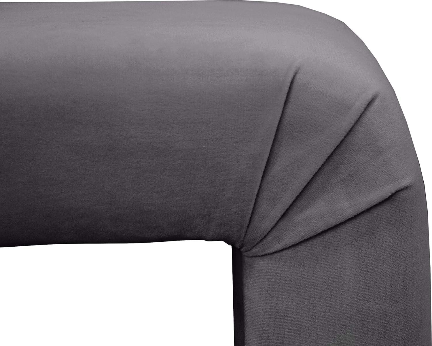 Meridian Furniture Minimalist Gray Velvet Bench