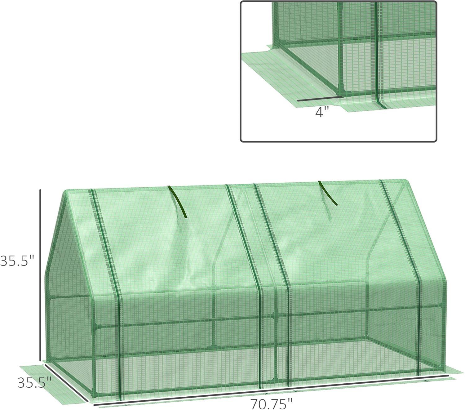 Green 6' x 3' Portable Mini Greenhouse with Zipper Doors