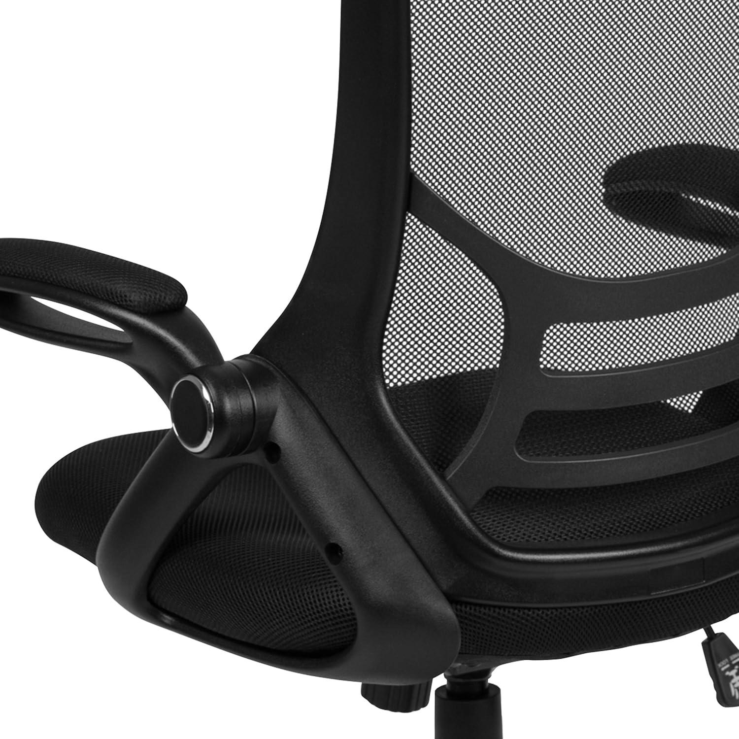 Ergonomic High-Back Black Mesh Swivel Office Chair with Adjustable Arms