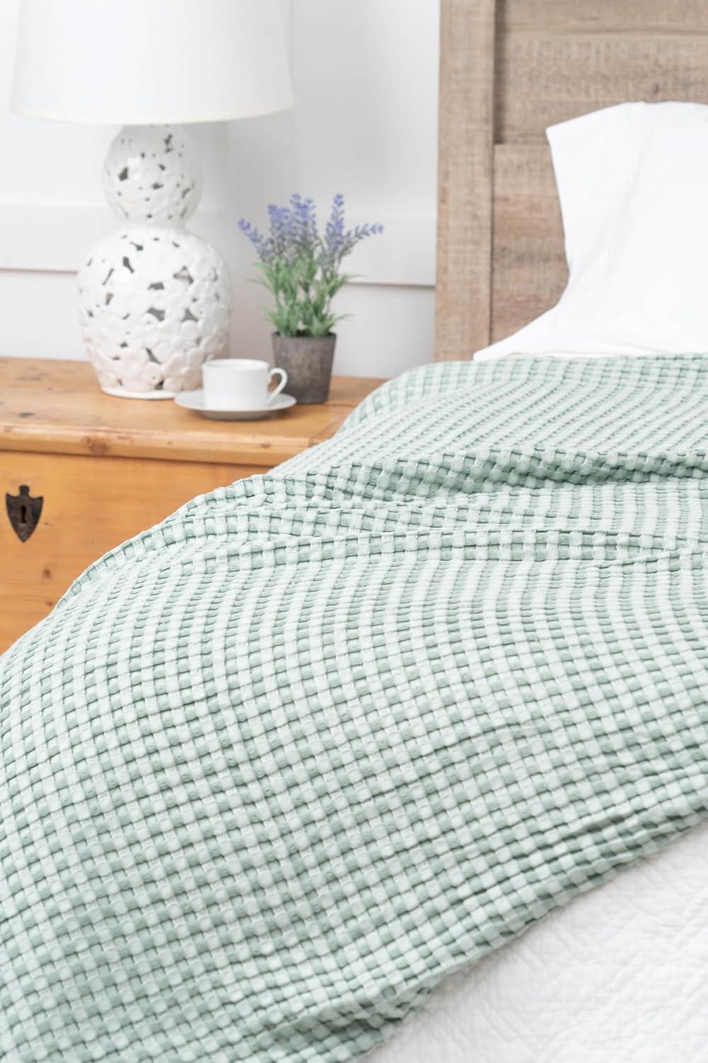C&F Home Sage Bamboo Cotton Waffle Cooling Throw Blanket