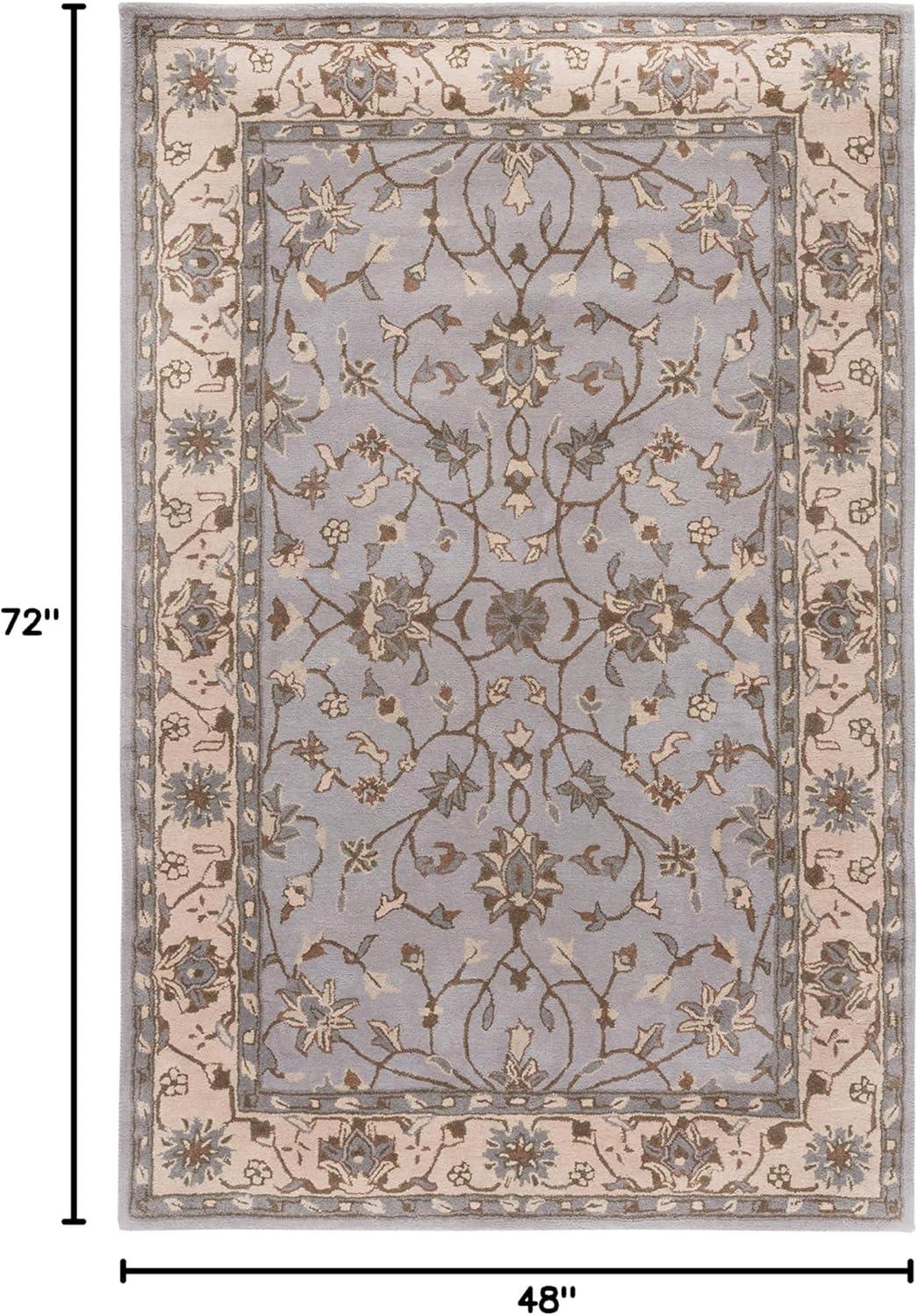 SAFAVIEH Heritage Rida Traditional Wool Area Rug, Beige/Grey, 4' x 6'