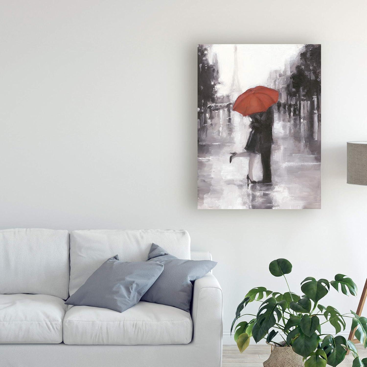 Trademark Fine Art -Ethan Harper 'Caught In The Rain' Canvas Art