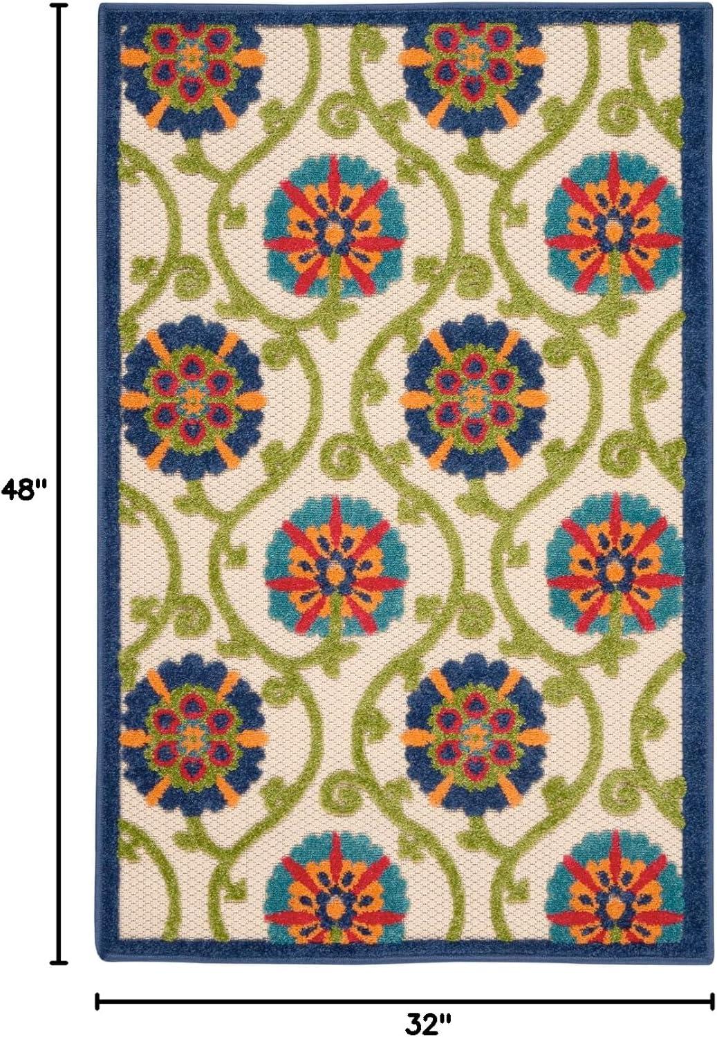 Nourison Aloha Contemporary Floral Outdoor Area Rug