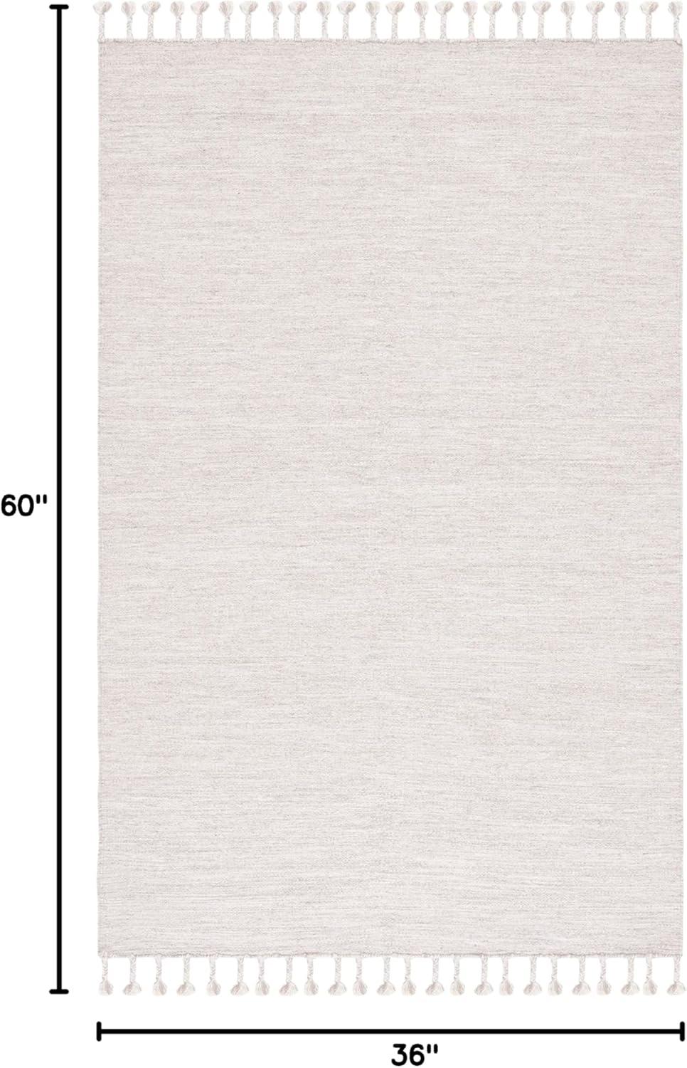 Dhurries DHU801 Hand Loomed Area Rug - Beige - 3'x5' - Safavieh.