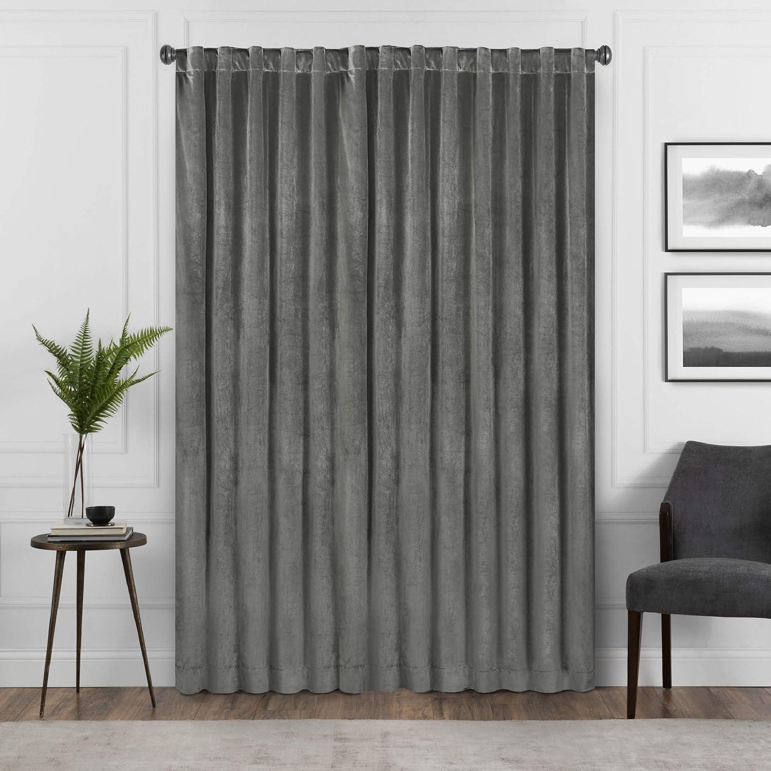 Eclipse 108-Inches Charcoal Blackout Standard lined Rod pocket Single curtain panel