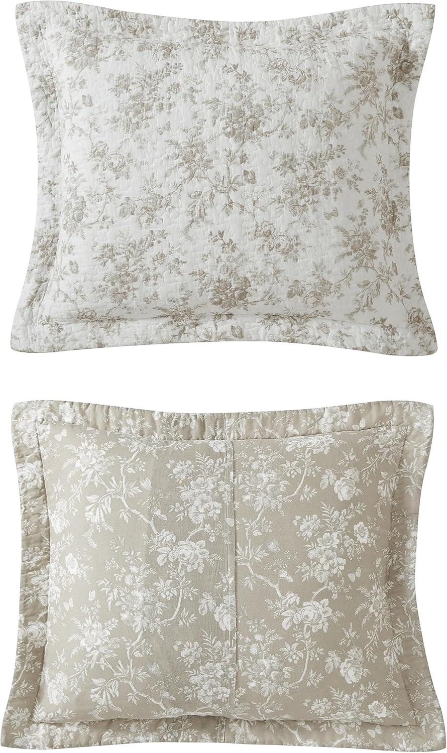 Laura Ashley Walled Garden Cotton Reversible Quilt Set