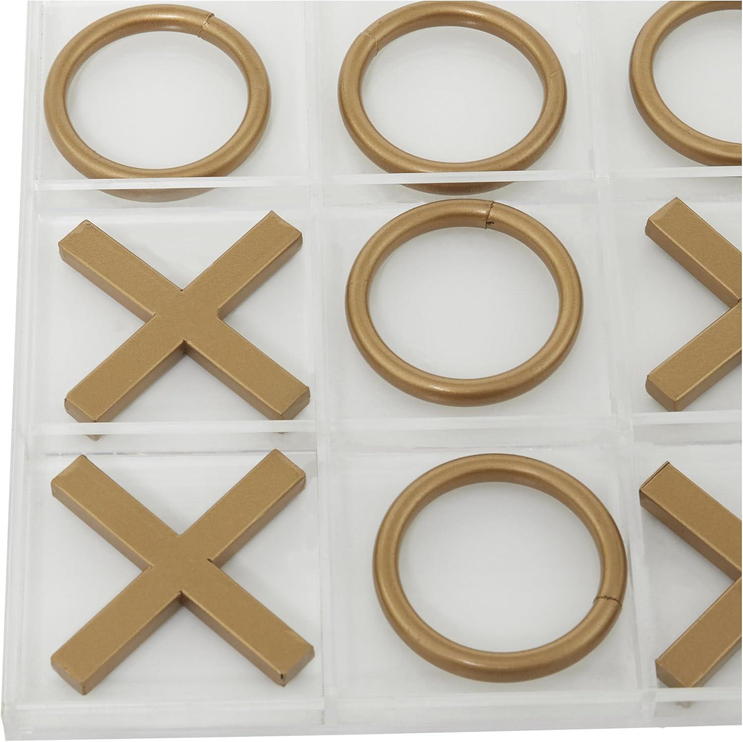 12" Modern Acrylic and Iron Tic Tac Toe Set - Olivia & May