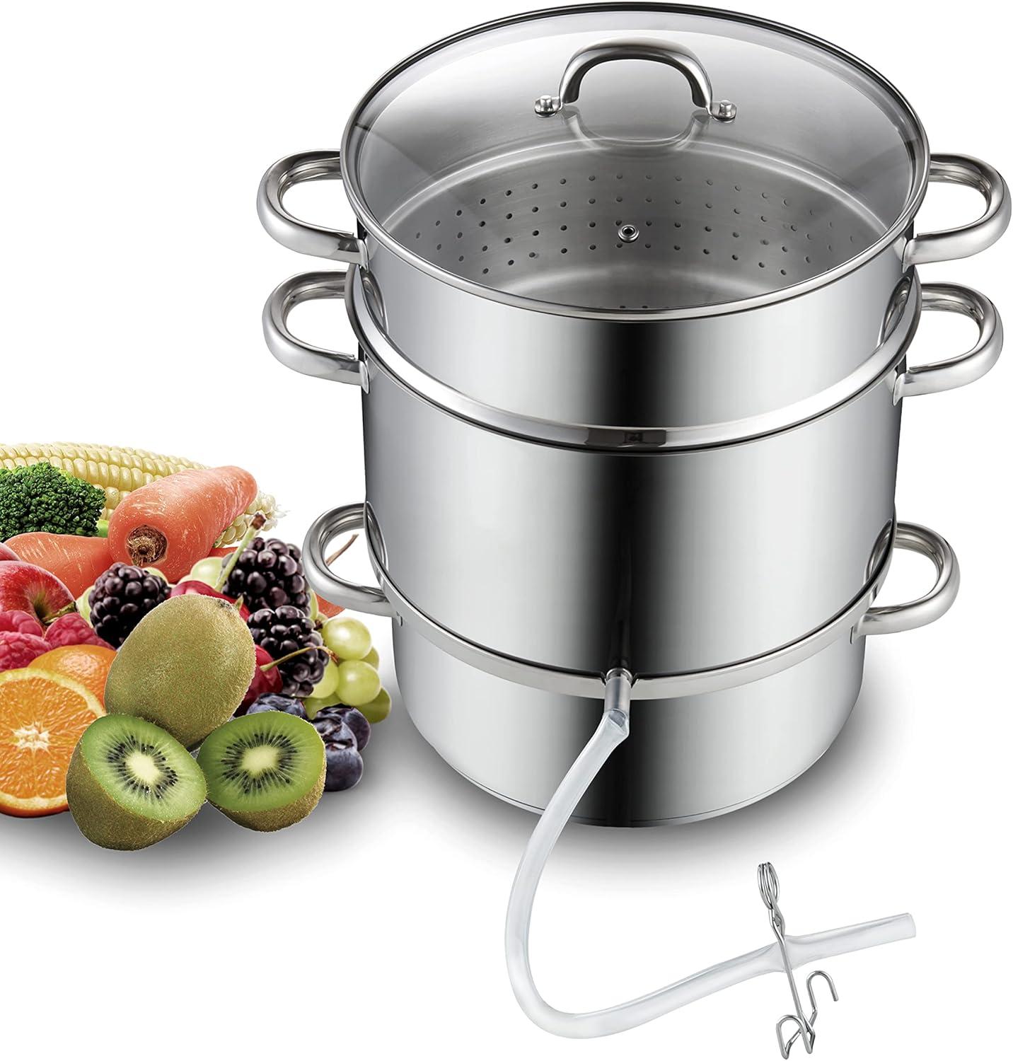 Cooks Standard Cooks Standard Canning Juice Steamer Extractor Fruit Vegetables, 11-Quart Stainless Steel Multipots