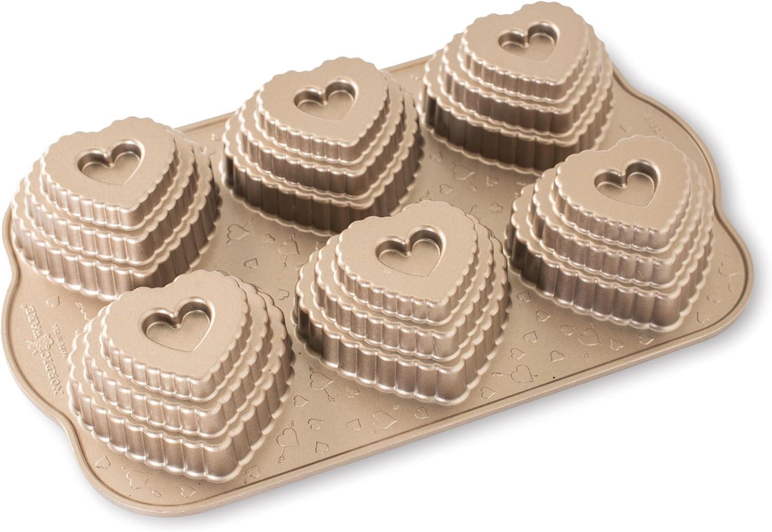 Nordic Ware Nordic Ware Non-Stick Novelty Tiered Hearts Cakelet Pan