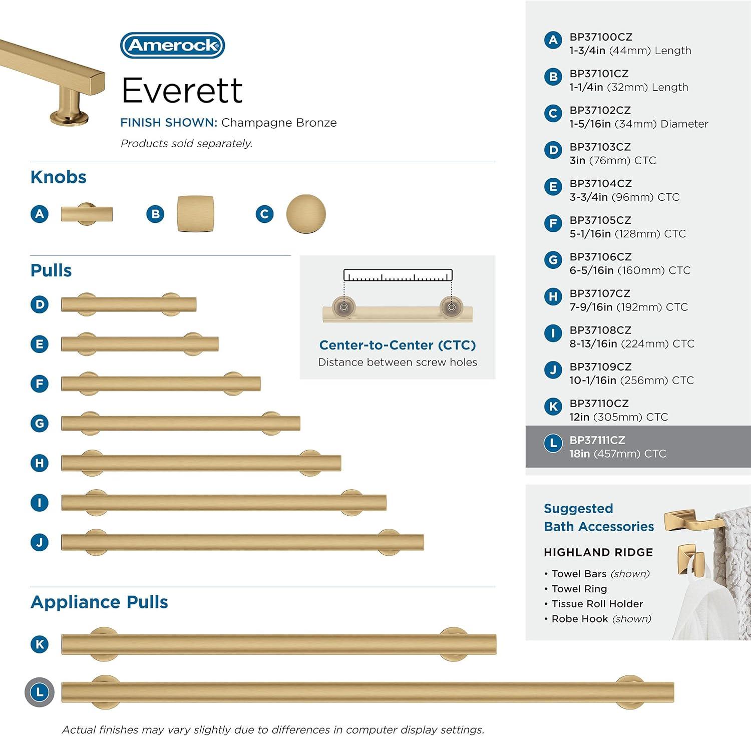 Everett 18" Center to Center Bar Pull