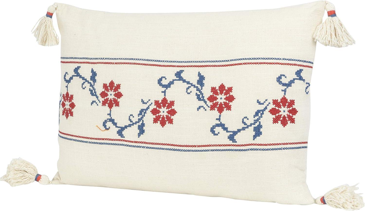 Creative Co-Op Embroidered Cotton Throw Pillow