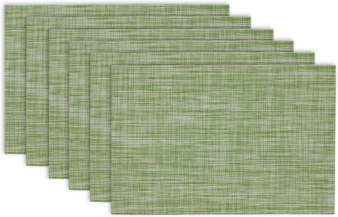 Design Imports Fig Green Tweed PVC Kitchen Placemat Set (Set of 6)