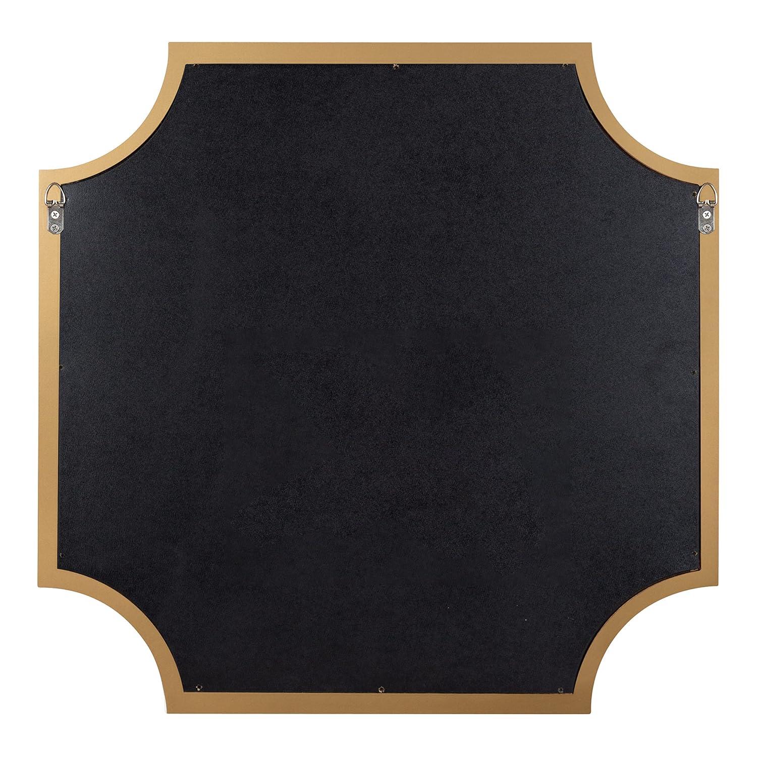 Kate & Laurel All Things Decor 24"x24" Hogan Framed Scallop Wall Mirror Gold: Modern Square No Assembly Required