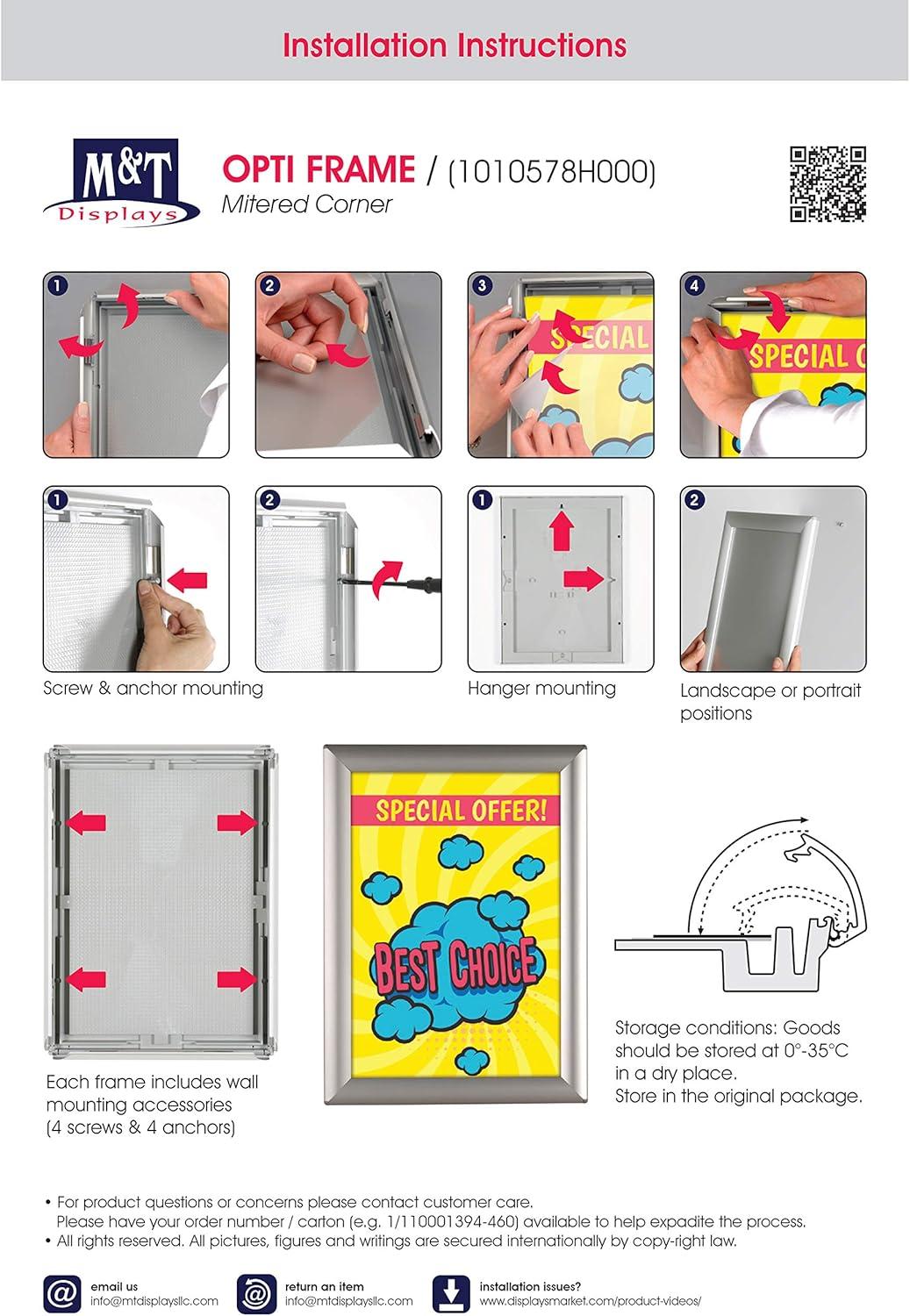 MT Displays Opti Snap Poster Frame (Set of 10)