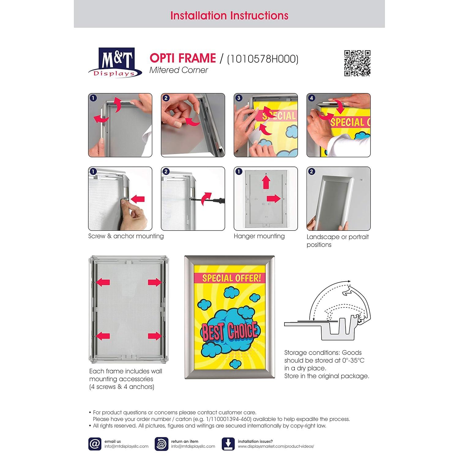 MT Displays Opti Snap Poster Frame (Set of 10)