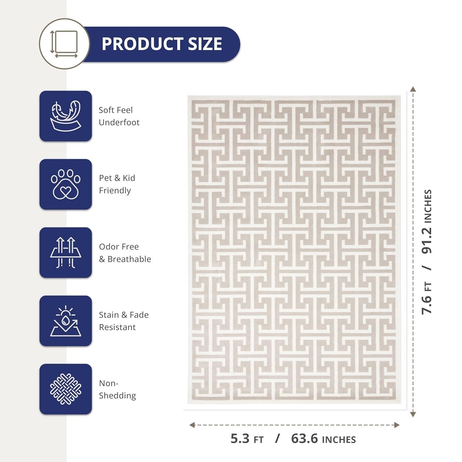 Abani Arto Collection Contemporary 3D Geometric Area Rug 5'3" x 7'6" 5' x 8'