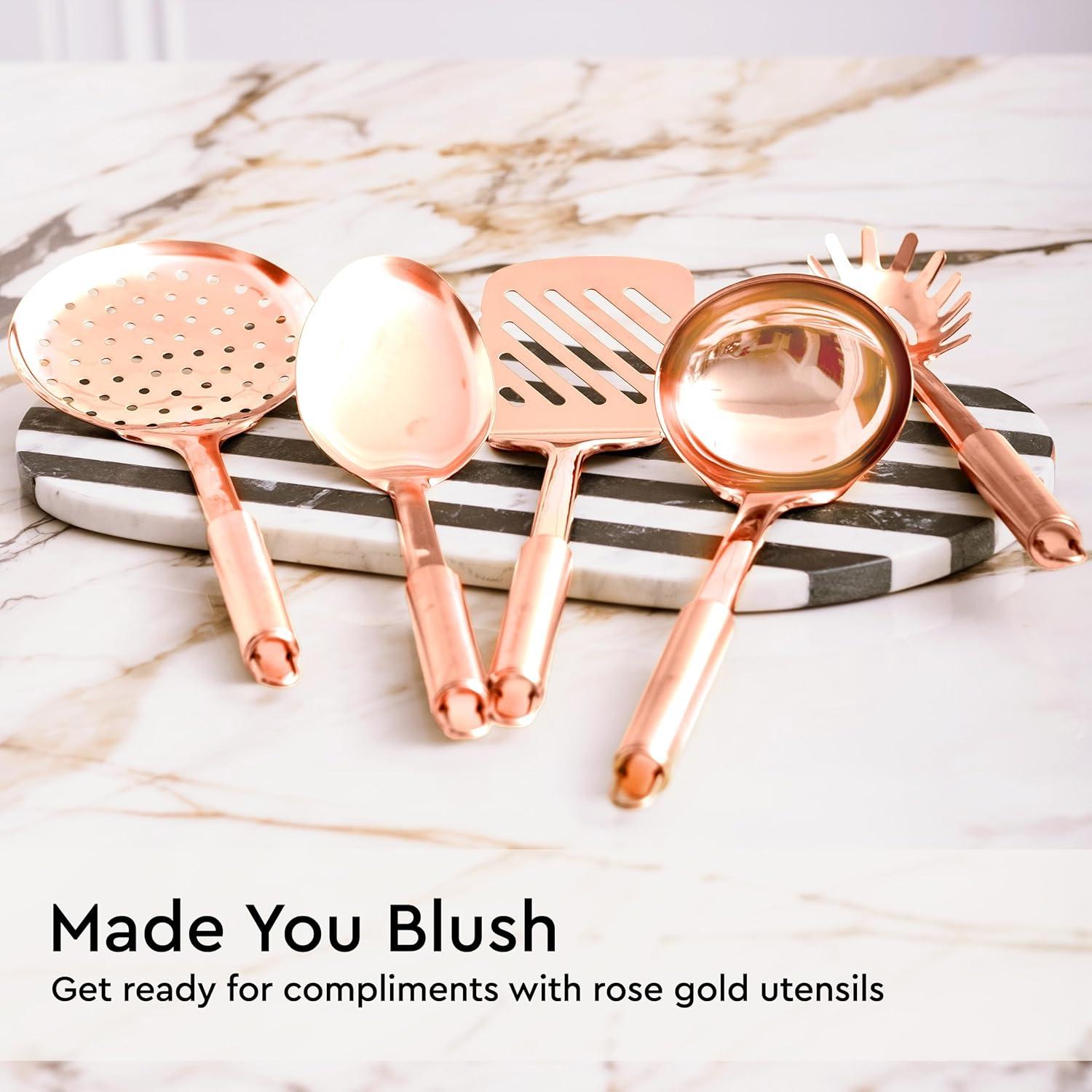 Styled Settings Copper Stainless Steel Cooking Utensils Set