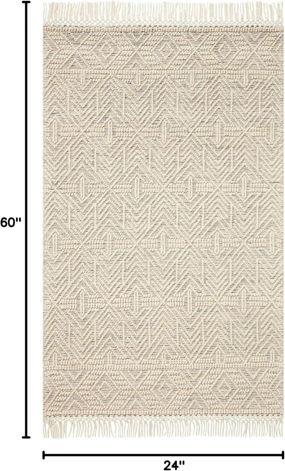 Loloi II Noelle Ivory / Black Geometric Area Rug 2'-0" x 5'-0"