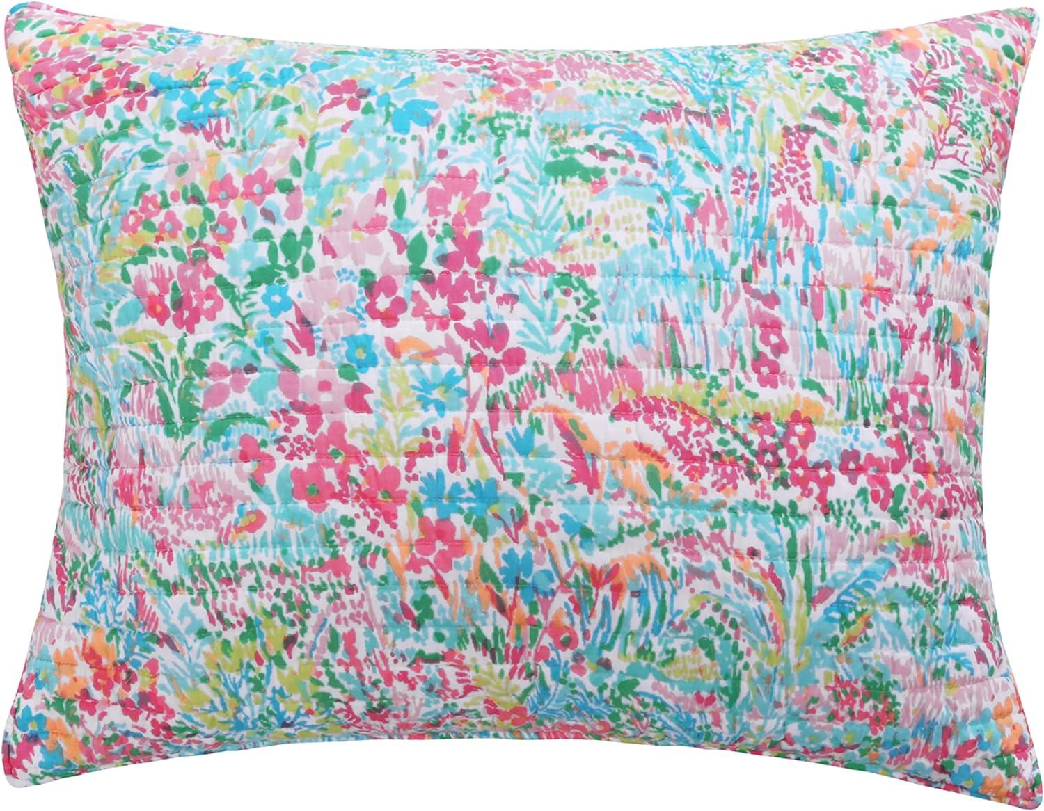 Karolynna King Reversible Floral Cotton Quilt Set in Multicolor